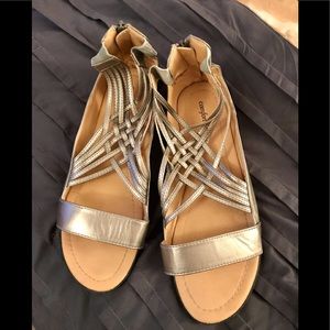 Gold gladiator sandals